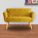 Ver imagem 4 de Namoradeira Isabela 02 Lugares Veludo Cores - DS Estofados - Mostarda