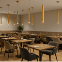 Ver imagem 4 de Lustre Luminária Pendente Tubo Tubeto Dourado Escovado 40cm + Lâmpada de Led Inl68