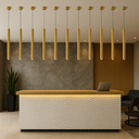 Ver imagem 5 de Lustre Luminária Pendente Tubo Tubeto Dourado Escovado 40cm + Lâmpada de Led Inl68