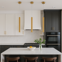 Ver imagem 6 de Lustre Luminária Pendente Tubo Tubeto Dourado Escovado 40cm + Lâmpada de Led Inl68