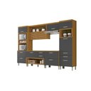 Ver imagem 1 de Cozinha Modulada Nesher Princesa 5 Peças (1 Armário + 2 Balcões + 2 Paneleiros) C5P22 Freijo/Grafite