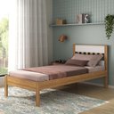 Ver imagem 1 de Cama de Solteiro para Colchão 88 X 188 Cm Multimóveis Amêndoa Branco