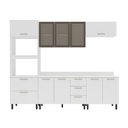 Ver imagem 2 de Cozinha Completa Amara 10 Portas 4 Gavetas com Vidro 40250783 Branco - Politorno
