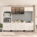Ver imagem 1 de Cozinha Completa Amara 10 Portas 4 Gavetas com Vidro 40250783 Branco - Politorno