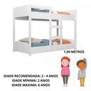 Ver imagem 4 de Beliche Minicama Infantil Quarto Criança Mdf Escada Grade Proteção Branco