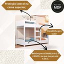 Ver imagem 2 de Beliche Minicama Infantil Quarto Criança Mdf Escada Grade Proteção Branco