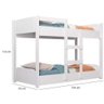 Beliche Minicama Infantil Quarto Criança Mdf Escada Grade Proteção Branco - 6
