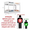 Beliche Minicama Infantil Quarto Criança Mdf Escada Grade Proteção Branco - 3