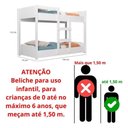 Ver imagem 3 de Beliche Minicama Infantil Quarto Criança Mdf Escada Grade Proteção Branco