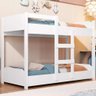 Beliche Minicama Infantil Quarto Criança Mdf Escada Grade Proteção Branco - 5