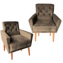 Ver imagem 2 de Kit Duas Poltronas Decotariva Sala de Estar Escritorio Lia Capuccino