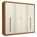 Ver imagem 2 de Guarda Roupa Casal 245cm 6 Portas Loretto Jatobá/Areia S01 - Mpozenato