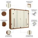 Ver imagem 3 de Guarda Roupa Casal 245cm 6 Portas Loretto Jatobá/Areia S01 - Mpozenato