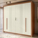 Ver imagem 1 de Guarda Roupa Casal 245cm 6 Portas Loretto Jatobá/Areia S01 - Mpozenato