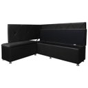 Ver imagem 4 de Kit Canto Alemão 4 Lugares com Baú Veludo Preto 1,25x1,60m Sofa Store