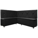 Ver imagem 1 de Kit Canto Alemão 4 Lugares com Baú Veludo Preto 1,25x1,60m Sofa Store