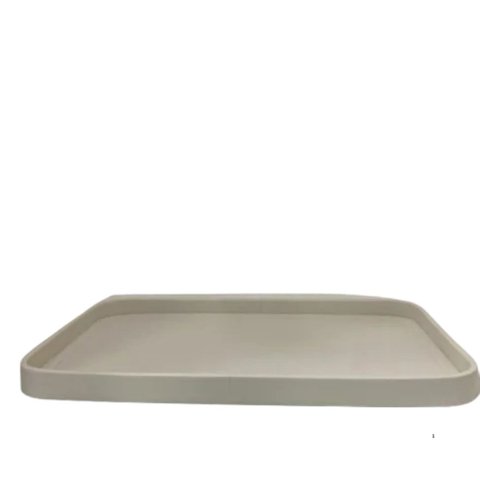 Bandeja Decorativa de Couro Off White P