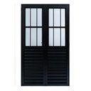 Ver imagem 1 de Porta de Abrir 2 Folhas com Postigo Alumínio Preto - 210x150