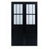 Porta de Abrir 2 Folhas com Postigo Alumínio Preto - 210x150 - 1