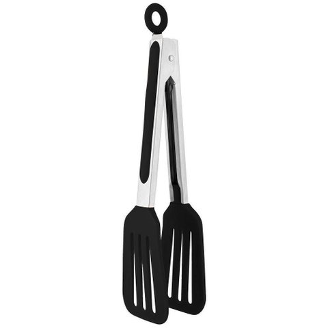 Pegador Espátula em Aço Inox e Silicone Preto