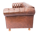 Ver imagem 3 de Sofá Chesterfield Luiz XV Courino Marrom 2M Sala Recepção Barbearia