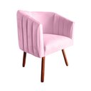 Ver imagem 2 de Poltrona Julia Pés Palito Suede Rosa Bebê - D'Classe Decor