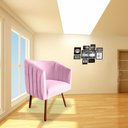 Ver imagem 5 de Poltrona Julia Pés Palito Suede Rosa Bebê - D'Classe Decor