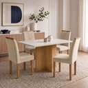 Ver imagem 1 de Conjunto de Mesa de Jantar 4 Lugares Carol 120x80cm em MDF Cinamomo e Off White