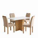 Ver imagem 2 de Conjunto de Mesa de Jantar 4 Lugares Carol 120x80cm em MDF Cinamomo e Off White