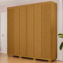 Ver imagem 1 de Guarda-roupa Casal Eliza 6 Portas Ripadas 6 Gavetas 100% Mdf Flex Cinamomo - Acp Móveis