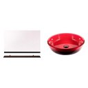 Ver imagem 1 de Conjunto para Banheiro Cuba de Sobrepor Redonda e Espelho Retangular com Prateleira Geris