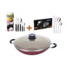 Kit - Panela Wok 6L 36 Cm Vermelho + 1 Faqueiro 30pç + 1 Faqueiro Inox 24pç - Tramontina - 1