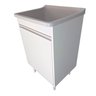 Gabinete Para Lavanderia 53cm Com Tanque 34 Litros + Sifão Tanque: Cinza - 1