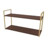Prateleira Industrial Parede ou Suspensa Dourada Aço e Madeira 50x40x90cm Don Castro Decor Industria - 2