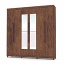 Ver imagem 1 de Guarda Roupa Casal 6 Portas com Espelho Elegance 1003780 Imbuia Rustico Vila Rica