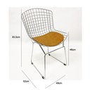 Ver imagem 4 de Cadeira para cozinha Bertoia Cromada assento cor caramelo aço maciço