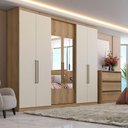 Ver imagem 4 de Guarda Roupa Casal Passisone Ultra Glass 6 Portas Capuccino Off White Acetinado - Thb