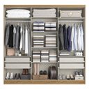 Ver imagem 2 de Guarda Roupa Casal Passisone Ultra Glass 6 Portas Capuccino Off White Acetinado - Thb