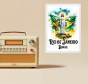 Ver imagem 1 de Quadro Decorativo Rio de Janeiro Aquarela 33x24cm - com Vidro:moldura Branca