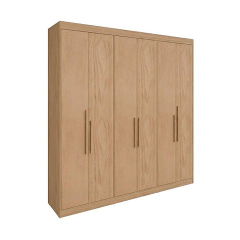 Guarda-roupa Casal 6 Portas 2 Gavetas 206cm Multimóveis Cr35456 Carvalho Nature