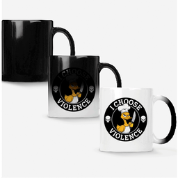 Caneca Mágica Fosca 325ml Y1 Patinho Eu Escolhi Violência - 1