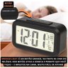 Relógio Digital Lcd Despertador de Mesa Cabeceira Quarto Idoso - Preto - 2