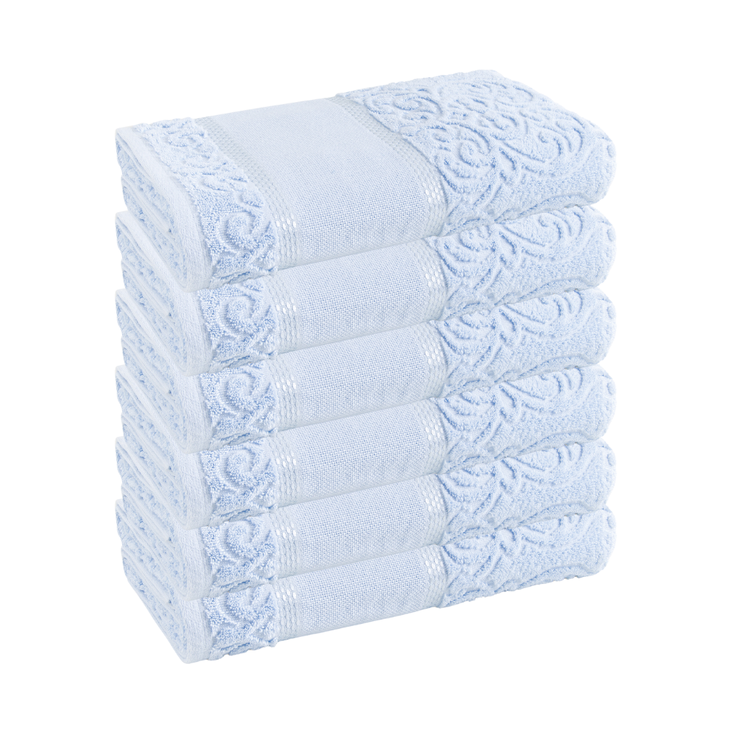 Toalha de Lavabo 6 Peças Para Bordar Azul | Karsten - Melina