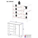 Ver imagem 4 de Cômoda Infantil 95cm 1 Porta e 4 Gavetas Allegra Multimóveis Mp4444 Branco