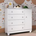 Ver imagem 1 de Cômoda Infantil 95cm 1 Porta e 4 Gavetas Allegra Multimóveis Mp4444 Branco