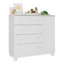 Ver imagem 2 de Cômoda Infantil 95cm 1 Porta e 4 Gavetas Allegra Multimóveis Mp4444 Branco