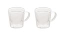Ver imagem 1 de Cj 2 Xicaras P/cafe Dupla Parede de Vidro Borossilicato100ml