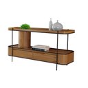 Ver imagem 2 de Aparador Sala de Jantar Cachepot em Madeira Maciça Mel 2 Gavetas Estrutura Metal Preto