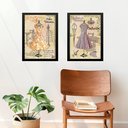 Ver imagem 1 de Kit 2 Quadros Vintage Moda Manequins - Vestidos 33x24cm:moldura Preta