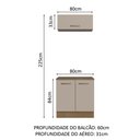Ver imagem 4 de Kit com Balcão e Armário Aéreo Multiuso 80cm Agata Madesa